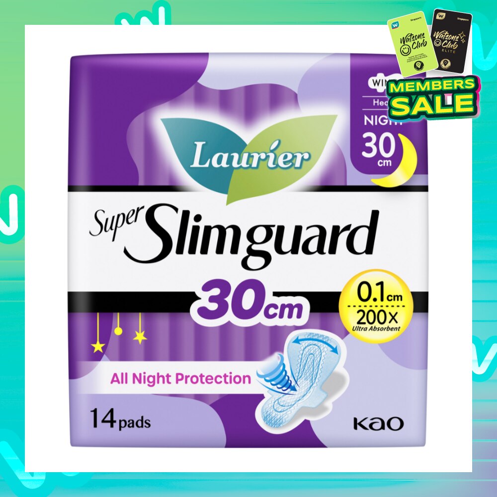 Super Slimguard Night Wing Sanitary Pad 30cm 14s