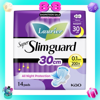 LAURIER - Super Slimguard Night Wing Sanitary Pad 30cm 14s