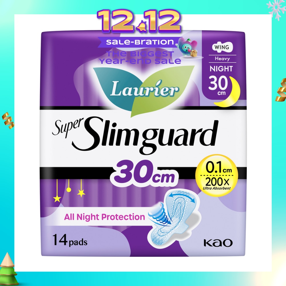 Super Slimguard Night Wing Sanitary Pad 30cm 14s