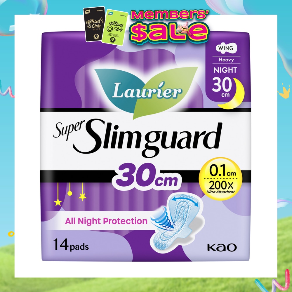 Super Slimguard Night Wing Sanitary Pad 30cm 14s