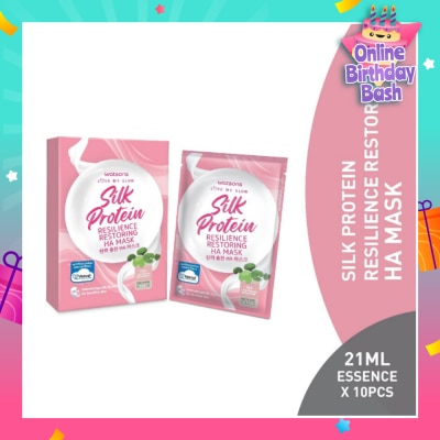 WATSONS Silk Protein Resilience Restoring Ha Mask (Jeju Thermal Spring Water, Hyaluronic Acid, Cica Extract, Nourishing & Moisturising) 21ml Essence X 10s