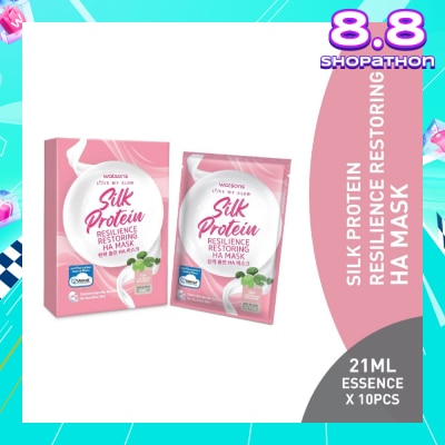 WATSONS Silk Protein Resilience Restoring Ha Mask (Jeju Thermal Spring Water, Hyaluronic Acid, Cica Extract, Nourishing & Moisturising) 21ml Essence X 10s