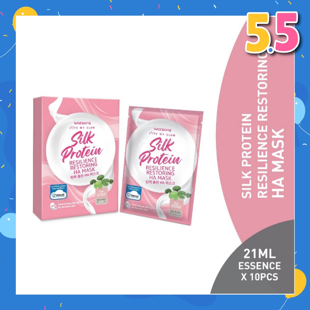 Silk Protein Resilience Restoring Ha Mask (Jeju Thermal Spring Water, Hyaluronic Acid, Cica Extract, Nourishing & Moisturising) 21ml Essence X 10s