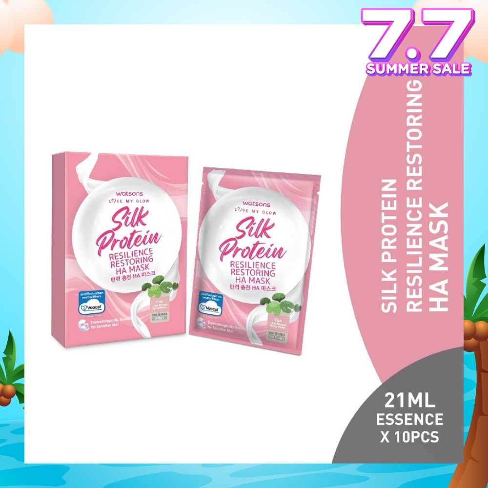 Silk Protein Resilience Restoring Ha Mask (Jeju Thermal Spring Water, Hyaluronic Acid, Cica Extract, Nourishing & Moisturising) 21ml Essence X 10s
