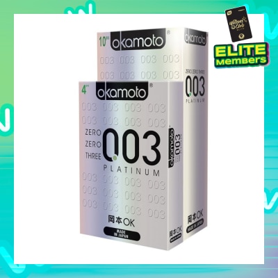 OKAMOTO® 003 Platinum Condoms 10 Pieces + 4 Pieces Bundle Pack