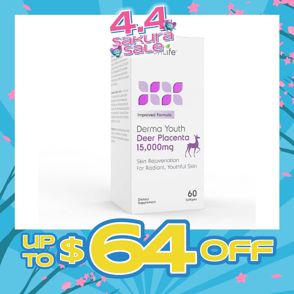 Derma Youth Deer Placenta Softgel (Promote Healthy + Youthful Skin) 60s