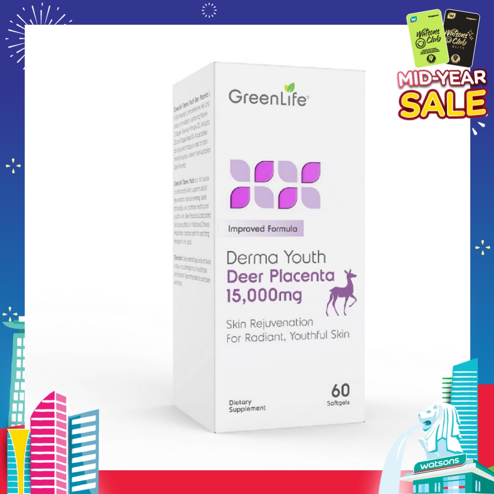 Derma Youth Deer Placenta Softgel (Promote Healthy + Youthful Skin) 60s