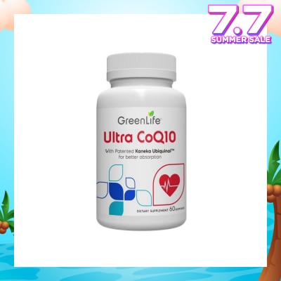 GREENLIFE Ultra Coq10 Softgel (Supports Overall Healthy Function Of Cells + Cardiovascular Health + Brain & Liver Function) 60s