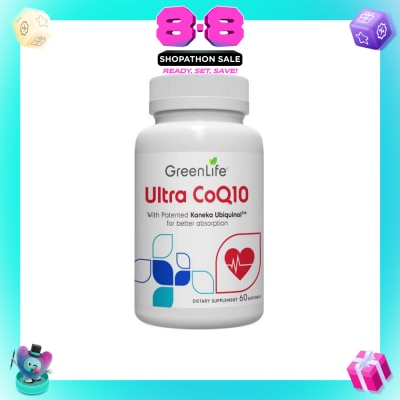 GREENLIFE - Ultra Coq10 Softgel (Supports Overall Healthy Function Of Cells + Cardiovascular Health + Brain & Liver Function) 60s