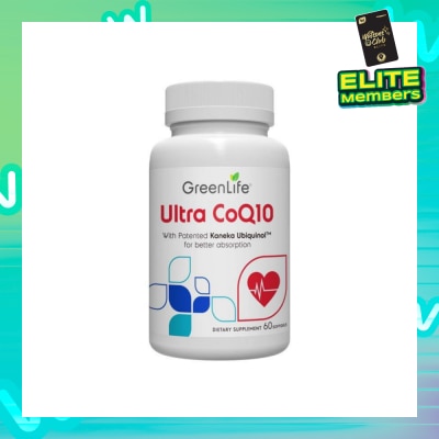GREENLIFE Ultra Coq10 Softgel (Supports Overall Healthy Function Of Cells + Cardiovascular Health + Brain & Liver Function) 60s
