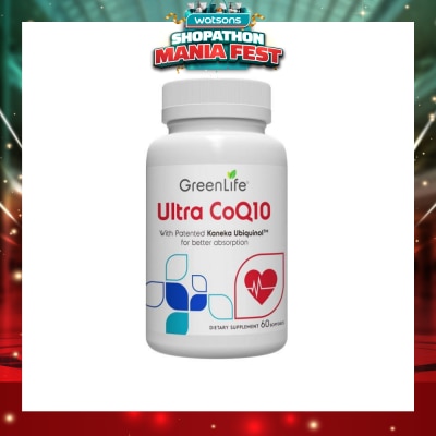 GREENLIFE - Ultra Coq10 Softgel (Supports Overall Healthy Function Of Cells + Cardiovascular Health + Brain & Liver Function) 60s