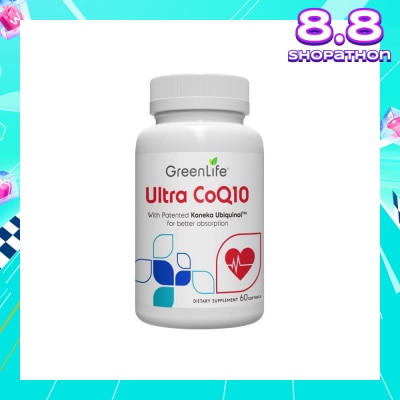 GREENLIFE Ultra Coq10 Softgel (Supports Overall Healthy Function Of Cells + Cardiovascular Health + Brain & Liver Function) 60s