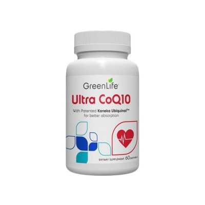 GREENLIFE Ultra Coq10 Softgel (Supports Overall Healthy Function Of Cells + Cardiovascular Health + Brain & Liver Function) 60s