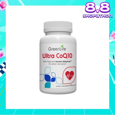 GREENLIFE Ultra Coq10 Softgel (Supports Overall Healthy Function Of Cells + Cardiovascular Health + Brain & Liver Function) 60s