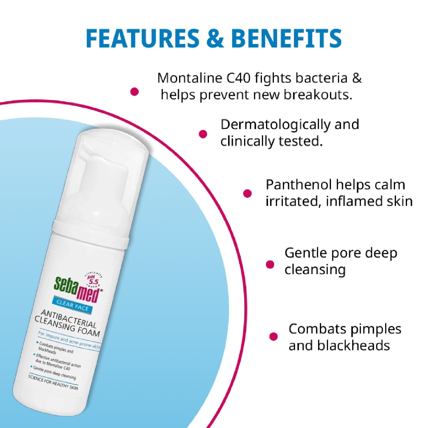Anti Bacterial Cleansing Foam (Combats Pimples, Blackheads and Skin Impurities) 150ml image