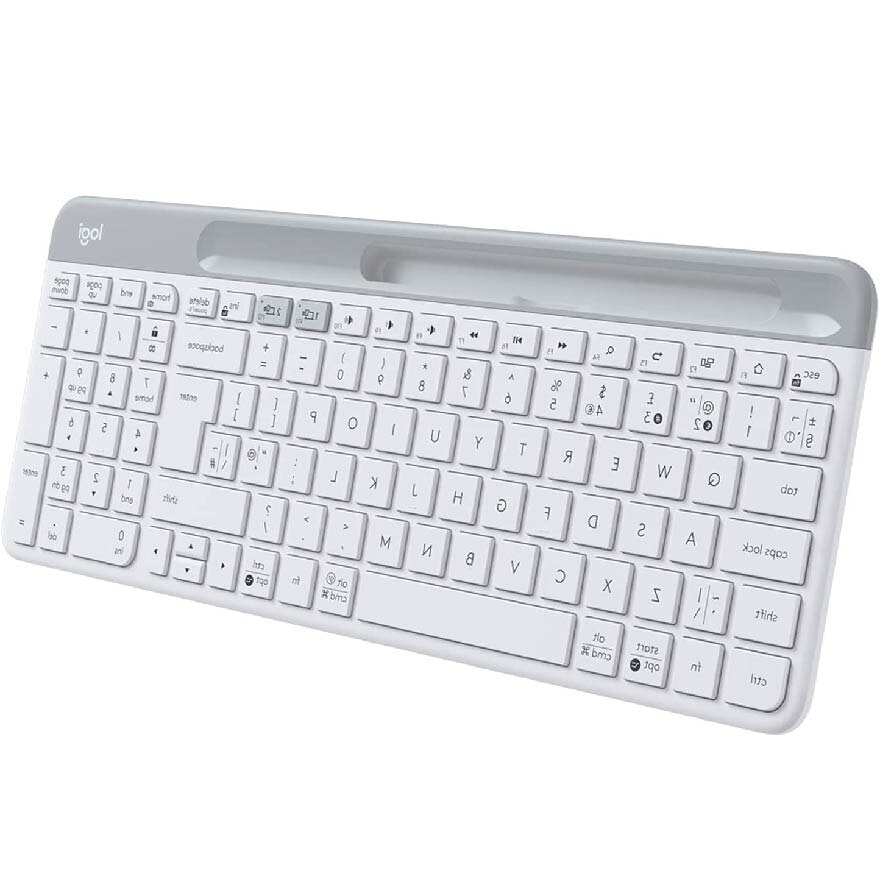 K580 Slim Wireless Multi Device Keyboard White 1s