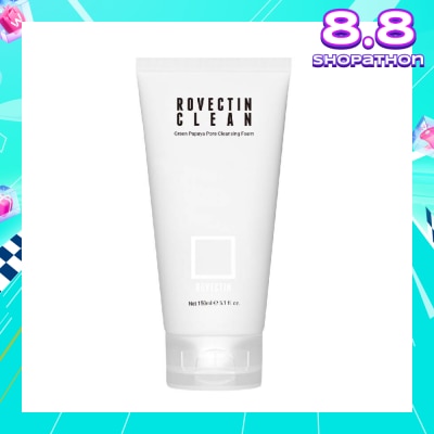 ROVECTIN Clean Green Papaya Pore Cleansing Foam (Cleanse Impurities From Pores While Hydrating The Skin) 150ml