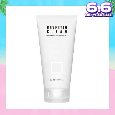 ROVECTIN Clean Green Papaya Pore Cleansing Foam (Cleanse Impurities From Pores While Hydrating The Skin) 150ml
