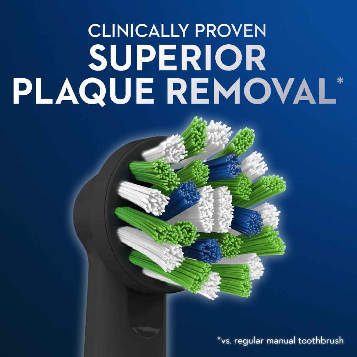 CrossAction Black Deep Clean Electric Toothbrush Replacement Head 3s