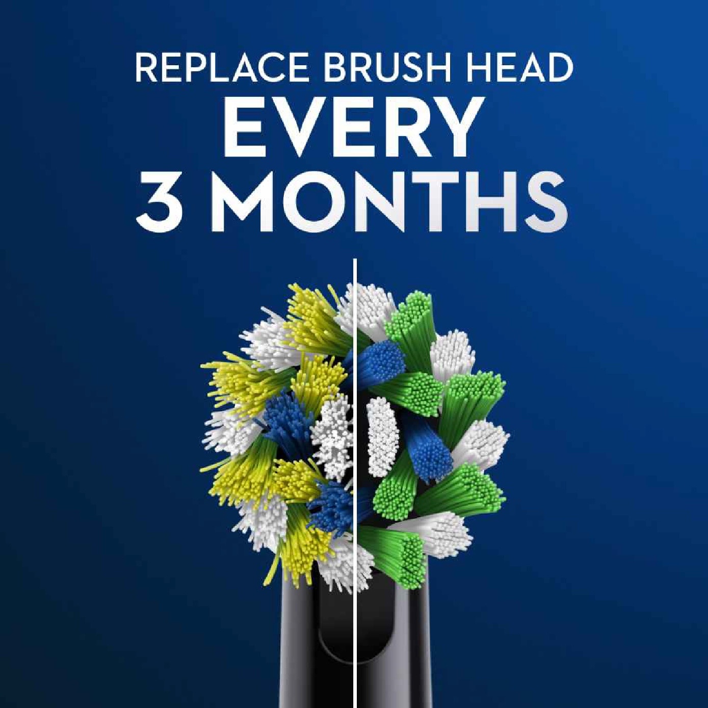 CrossAction Black Deep Clean Electric Toothbrush Replacement Head 3s