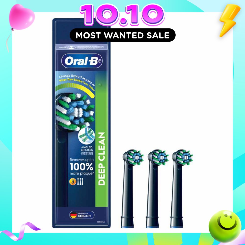 CrossAction Black Deep Clean Electric Toothbrush Replacement Head 3s image