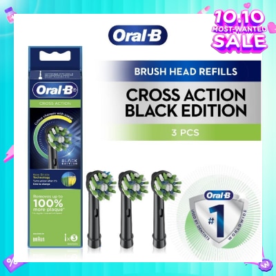 ORAL-B Cross Action Brush Head Black Refill 3s