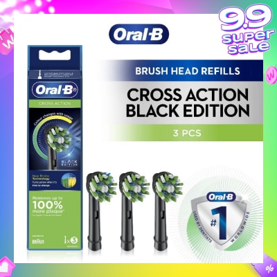 ORAL-B Cross Action Brush Head Black Refill 3s