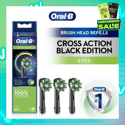 ORAL-B Cross Action Brush Head Black Refill 3s