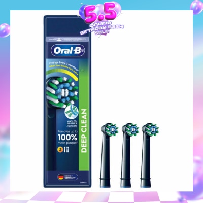 ORAL-B - CrossAction Black Deep Clean Electric Toothbrush Replacement Head 3s