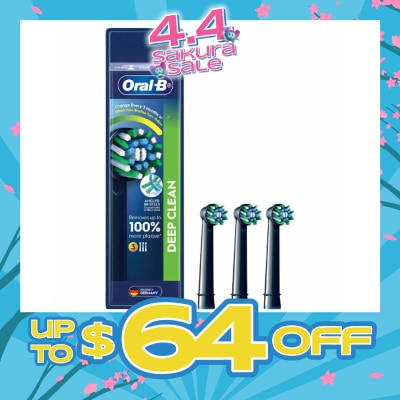 ORAL-B - CrossAction Black Deep Clean Electric Toothbrush Replacement Head 3s