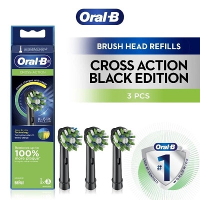 ORAL-B Cross Action Brush Head Black Refill 3s