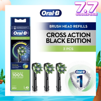 ORAL-B Cross Action Brush Head Black Refill 3s
