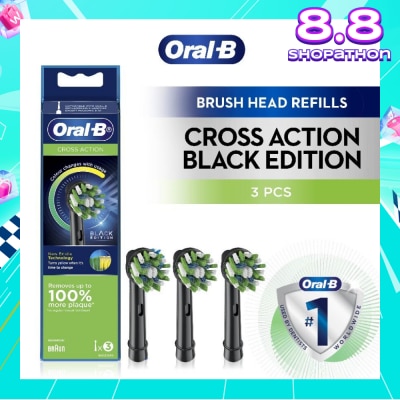 ORAL-B Cross Action Brush Head Black Refill 3s