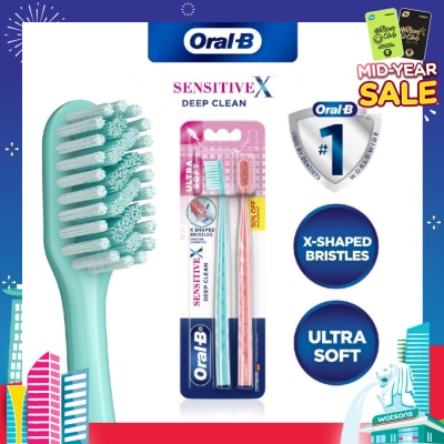 ORAL-B SensitiveX Deep Clean Toothbrush Ultra Soft 2s