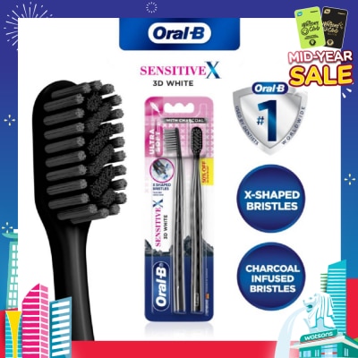 ORAL-B SensitiveX 3D White Toothbrush Charcoal Ultra Soft 2s