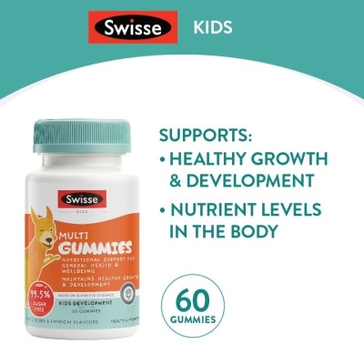 SWISSE Kid Multi Gummies Mixed Berry & Tropical Flavour (Maintains Healthy Growth + Development) 60s