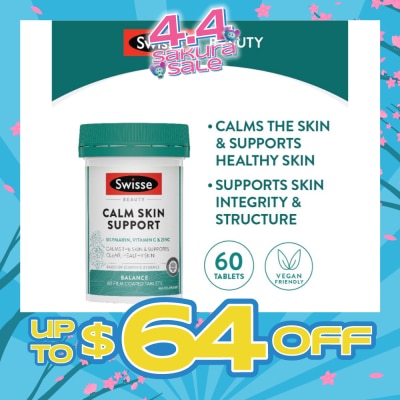 SWISSE - Calm Skin Support Tablet (Calms Skin + Supports Clear & Healthy Skin) 60s (Expiry: Oct`2026)