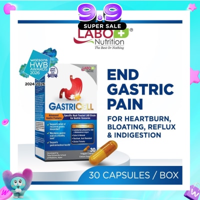 LABO NUTRITION - GastriCELL Gastric Comfort & Acid Balance Capsule (Acid Reflux, Heartburn, Bloating, Indigestion, & Burping) 30s image