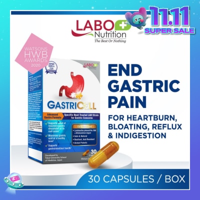 LABO NUTRITION GastricCell Dietary Supplement Capsule (To Relieve Acid Reflux, Heartburn, Bloat, Indigestion, Burping, Regulate Gastric Acid - End Recurring Gastric Problems) 30s