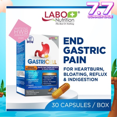 LABO NUTRITION GastricCell Dietary Supplement Capsule (To Relieve Acid Reflux, Heartburn, Bloat, Indigestion, Burping, Regulate Gastric Acid - End Recurring Gastric Problems) 30s