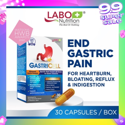 LABO NUTRITION GastricCell Dietary Supplement Capsule (To Relieve Acid Reflux, Heartburn, Bloat, Indigestion, Burping, Regulate Gastric Acid - End Recurring Gastric Problems) 30s