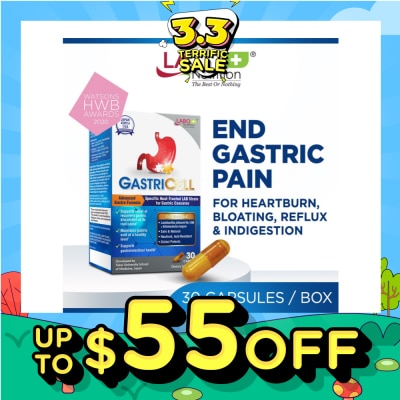 LABO NUTRITION GastricCell Dietary Supplement Capsule (To Relieve Acid Reflux, Heartburn, Bloat, Indigestion, Burping, Regulate Gastric Acid - End Recurring Gastric Problems) 30s