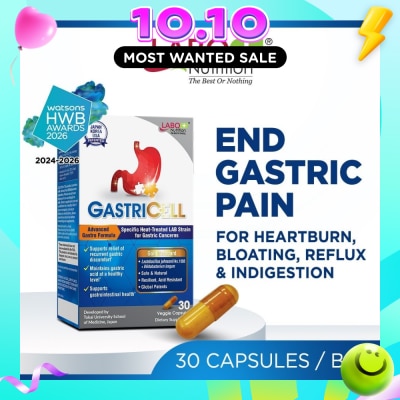 LABO NUTRITION GastriCELL Gastric Comfort & Acid Balance Capsule (Acid Reflux, Heartburn, Bloating, Indigestion, & Burping) 30s image