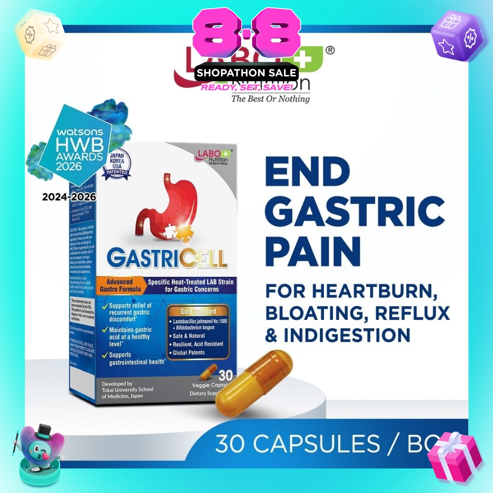 GastricCell Dietary Supplement Capsule (To Relieve Acid Reflux, Heartburn, Bloat, Indigestion, Burping, Regulate Gastric Acid - End Recurring Gastric Problems) 30s