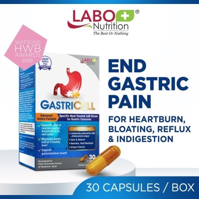 LABO NUTRITION Gastricell Dietary Supplement Capsule (Relieve Acid Reflux And Heartburn, Bloat, Indigestion, Burping, Regulate Gastric Acid End Recurring Gastric Problems) 30s