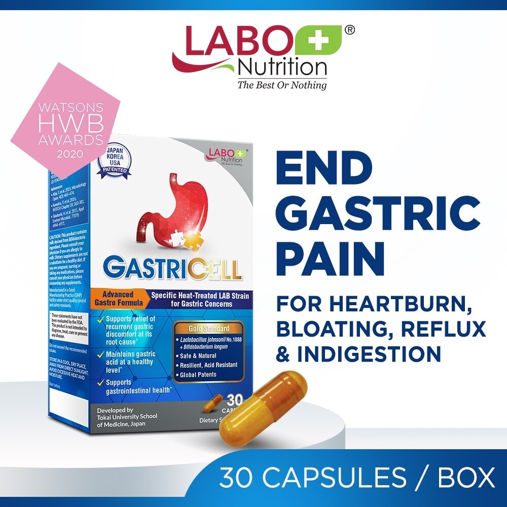 Gastricell Dietary Supplement Capsule (Relieve Acid Reflux And Heartburn, Bloat, Indigestion, Burping, Regulate Gastric Acid End Recurring Gastric Problems) 30s