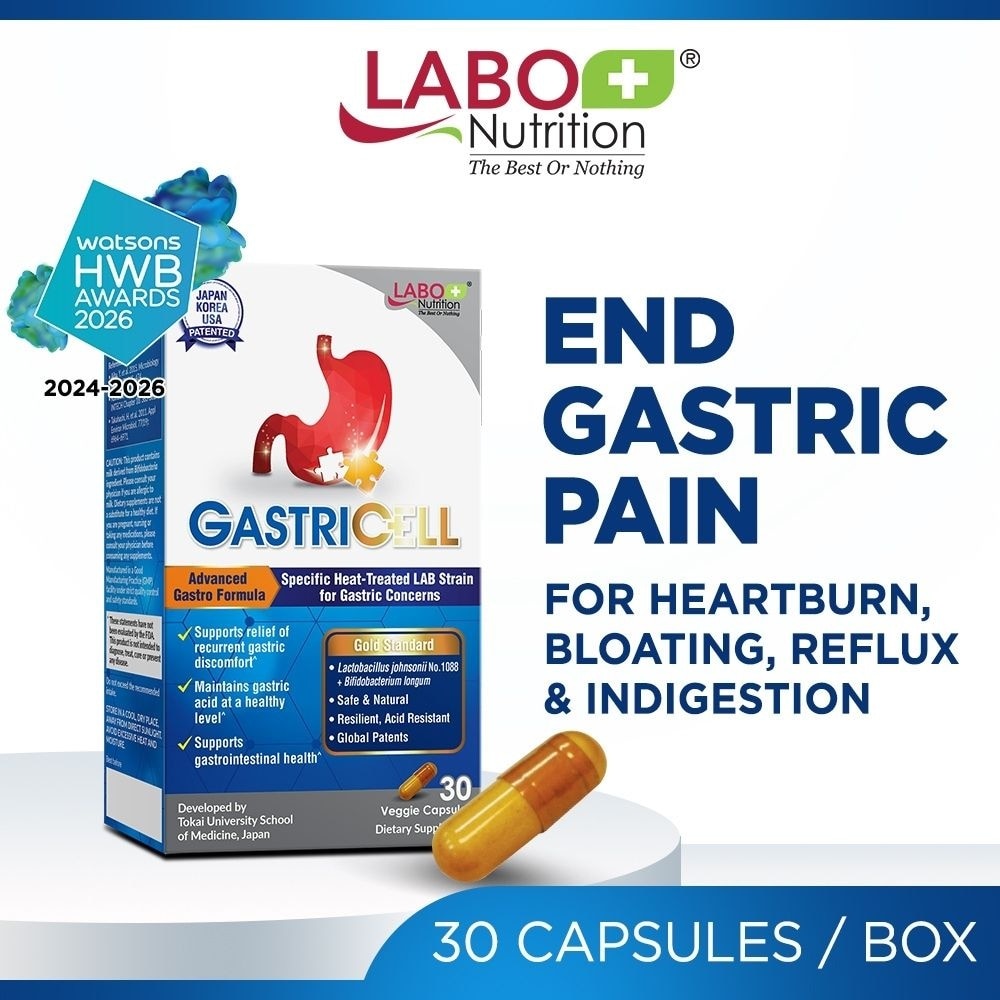 GastriCELL Gastric Comfort & Acid Balance Capsule (Acid Reflux, Heartburn, Bloating, Indigestion, & Burping) 30s