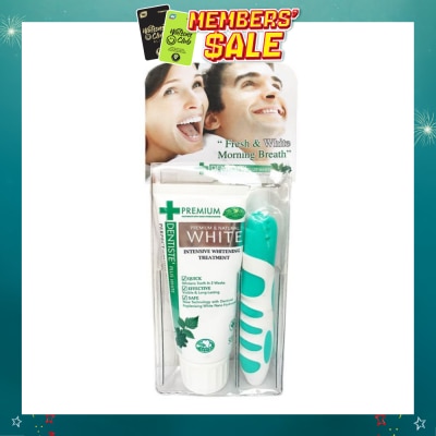 DENTISTE - Premium White Travel Set (Whitening T/Paste 50g + 1 Foldable T/Brush) 1s