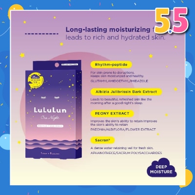 LULULUN One Night Rescue Moist (Special Night Treatment Serum Mask) 5s