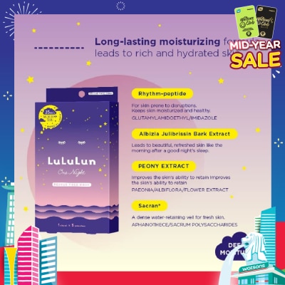 LULULUN One Night Rescue Moist (Special Night Treatment Serum Mask) 5s